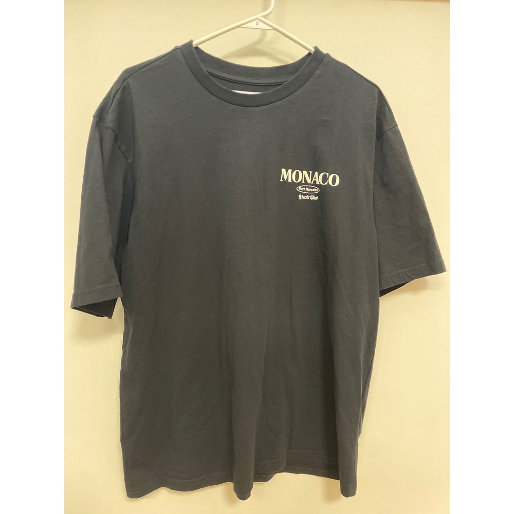 Primark Monaco Port Hercules Yacht Club Graphic T-Shirt Relaxed Fit Black Medium